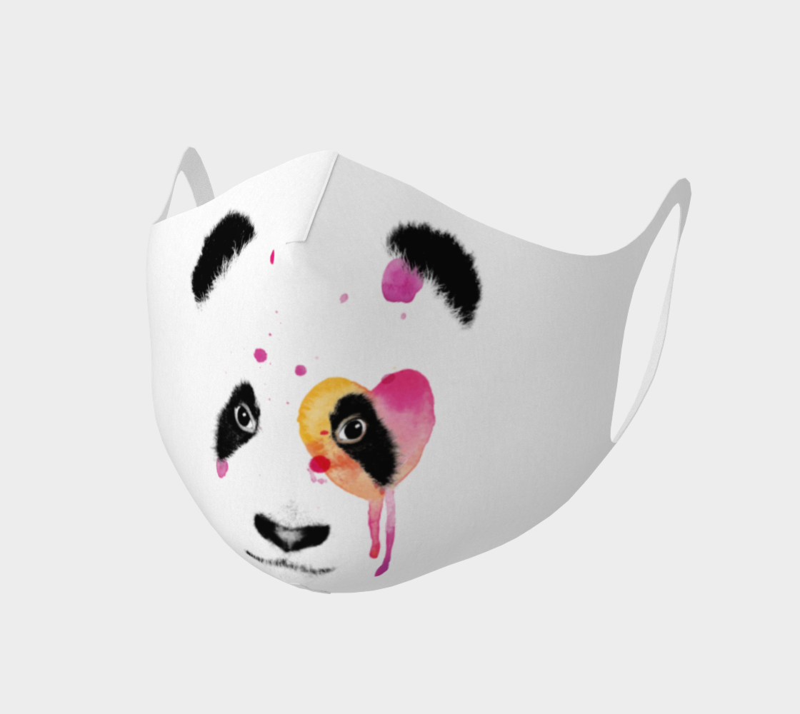 Sad Panda Heart Tears Animal Double Knit Face Covering preview #1
