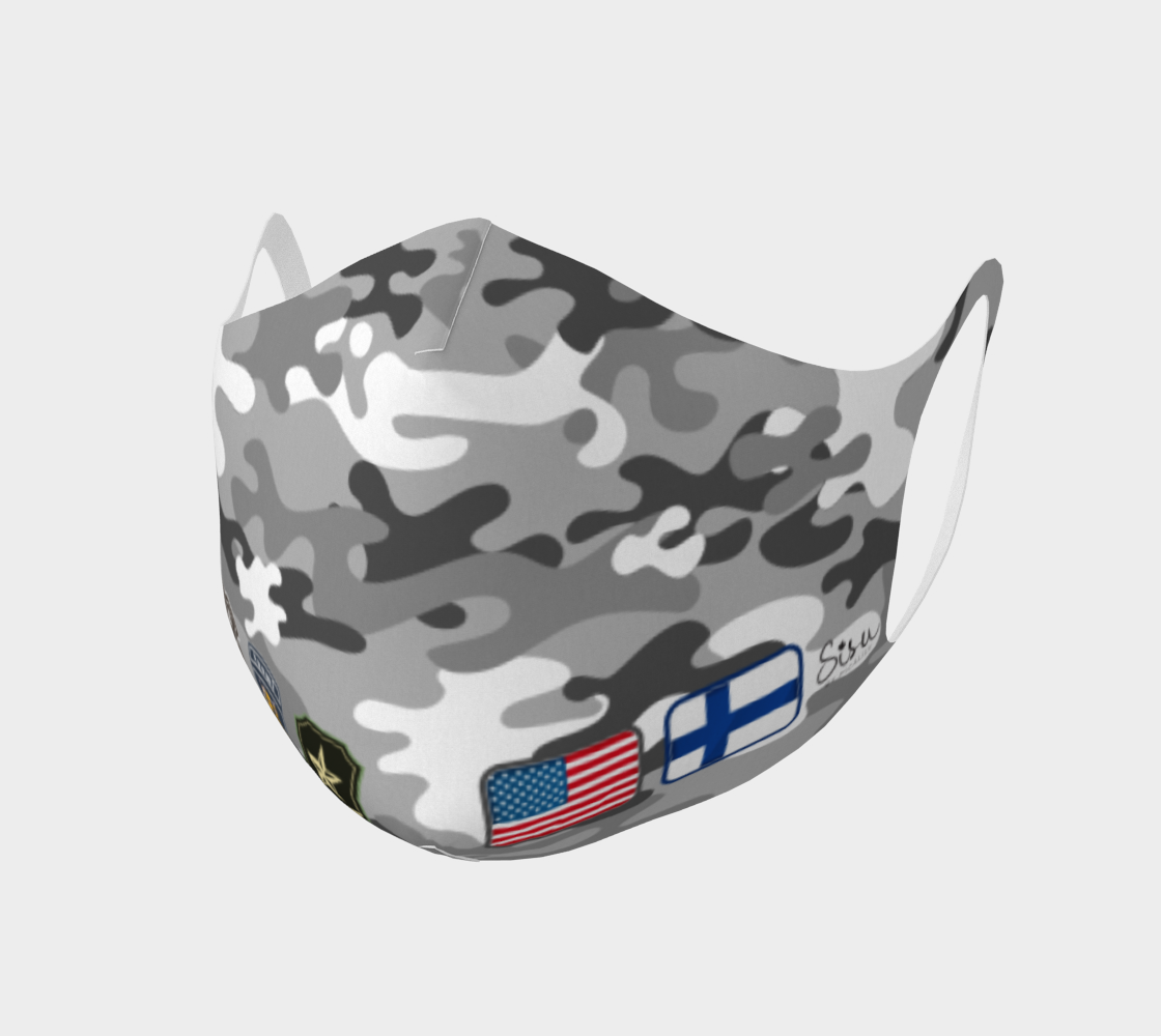 Grey Camo USA Finland Double Knit Face Covering 3D preview