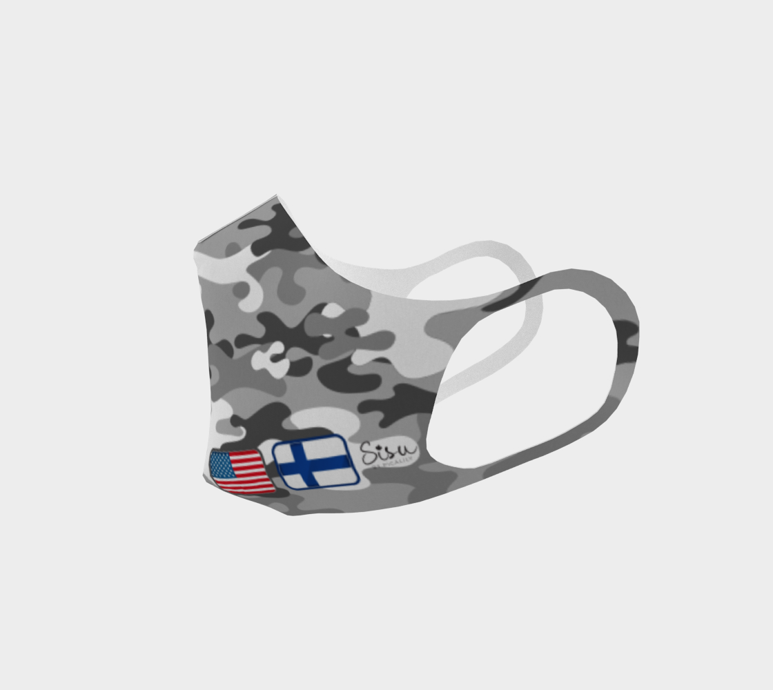 Grey Camo USA Finland Double Knit Face Covering preview #2
