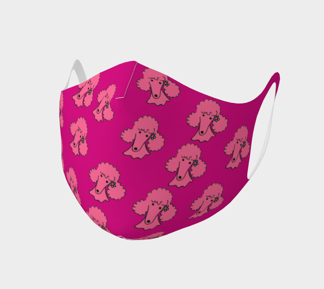 Pink Poodle Knit Face Mask 3D preview