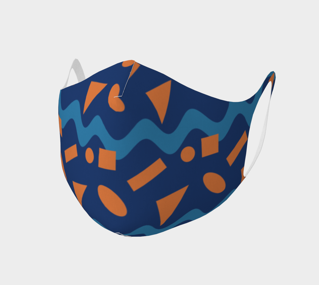 Blue Wave With Orange Shapes preview