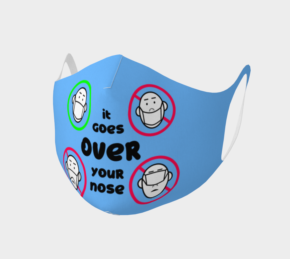 It goes OVER your nose- blue preview