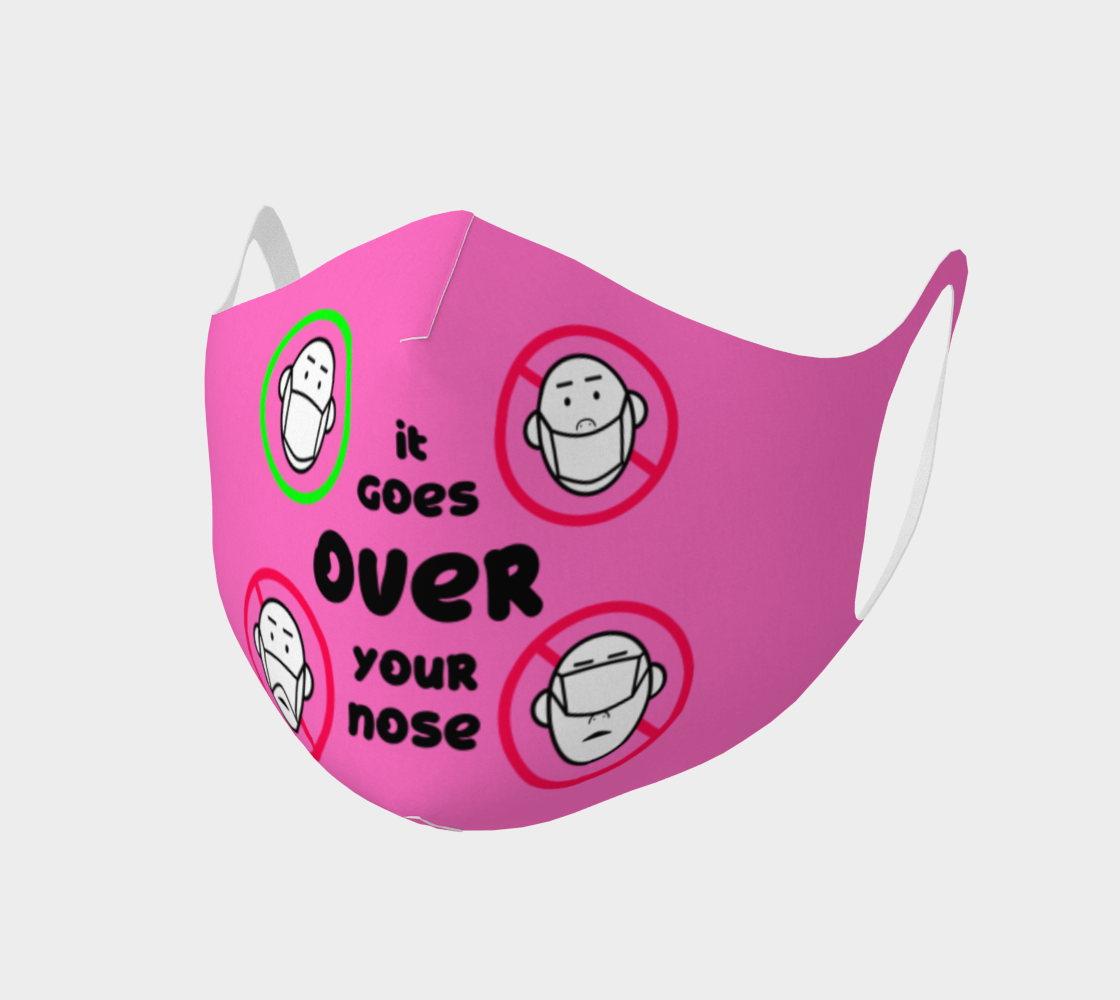 It goes OVER your nose- pink preview