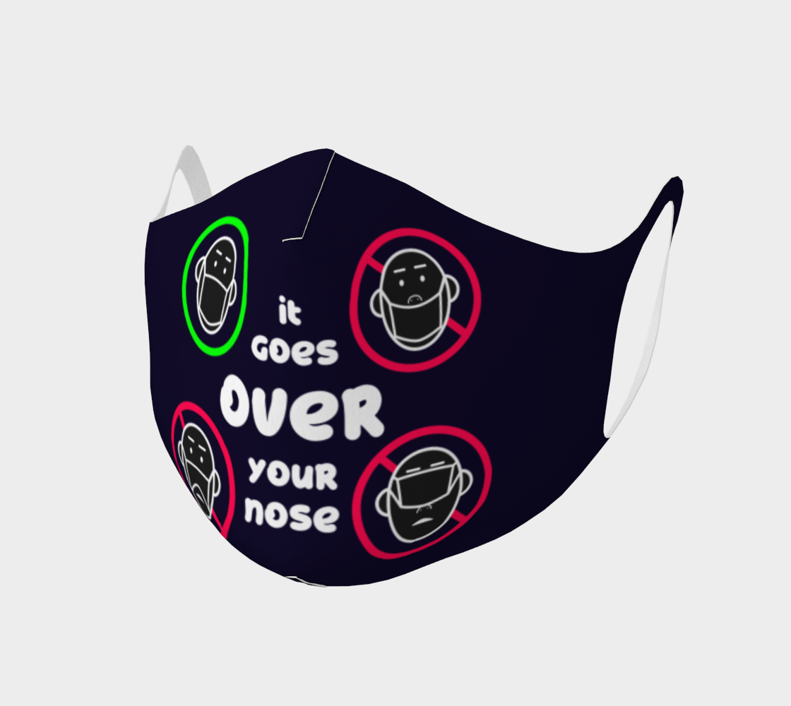 It goes OVER your nose- black preview