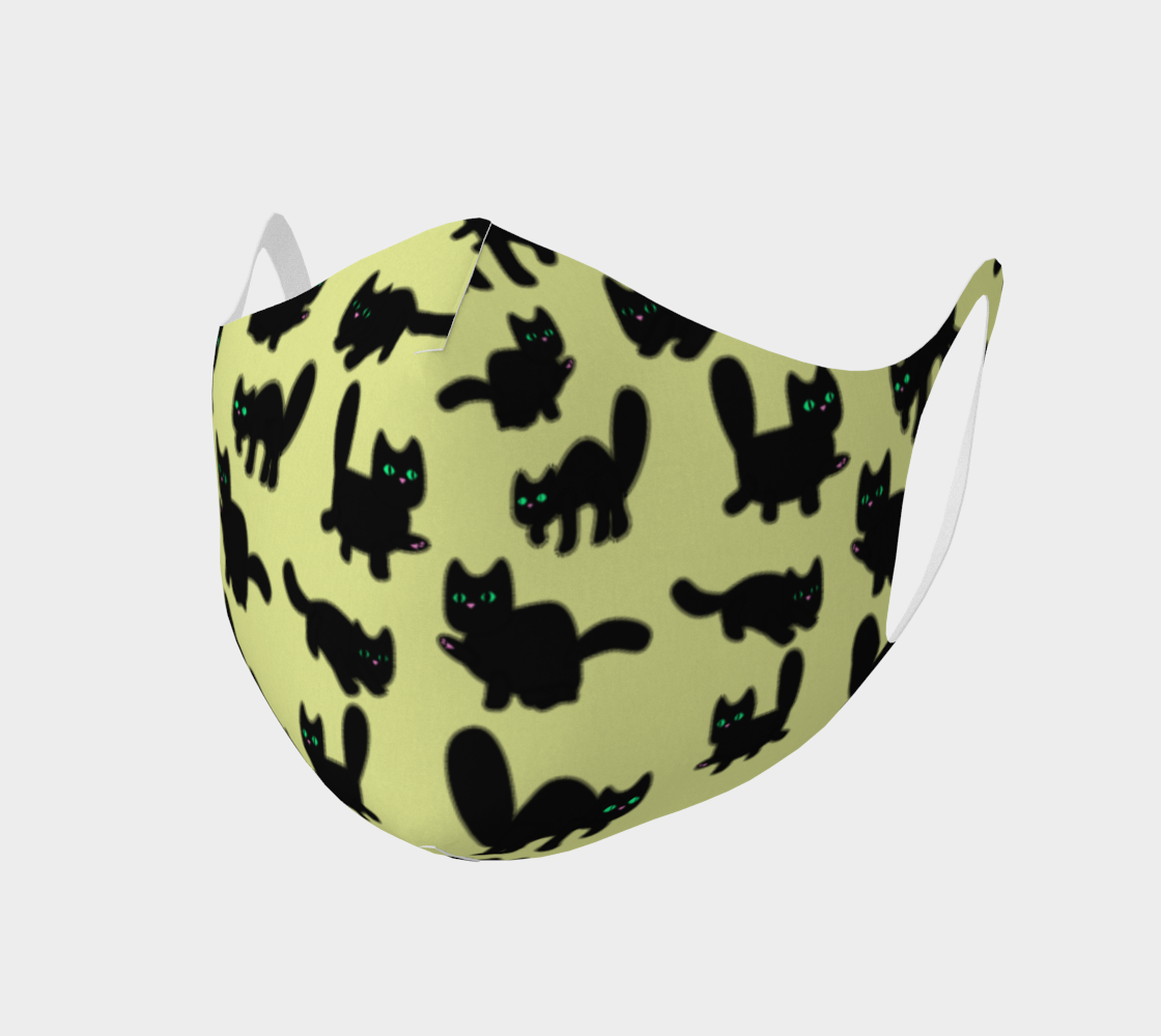 Fuzzy Kitties Black Cats Pattern (Yellow BG) preview