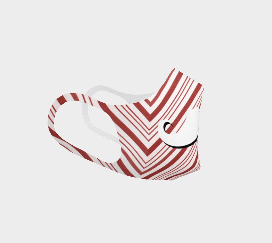 Holiday Christmas Candy Cane Moustache Man Face Covering Mask preview #3