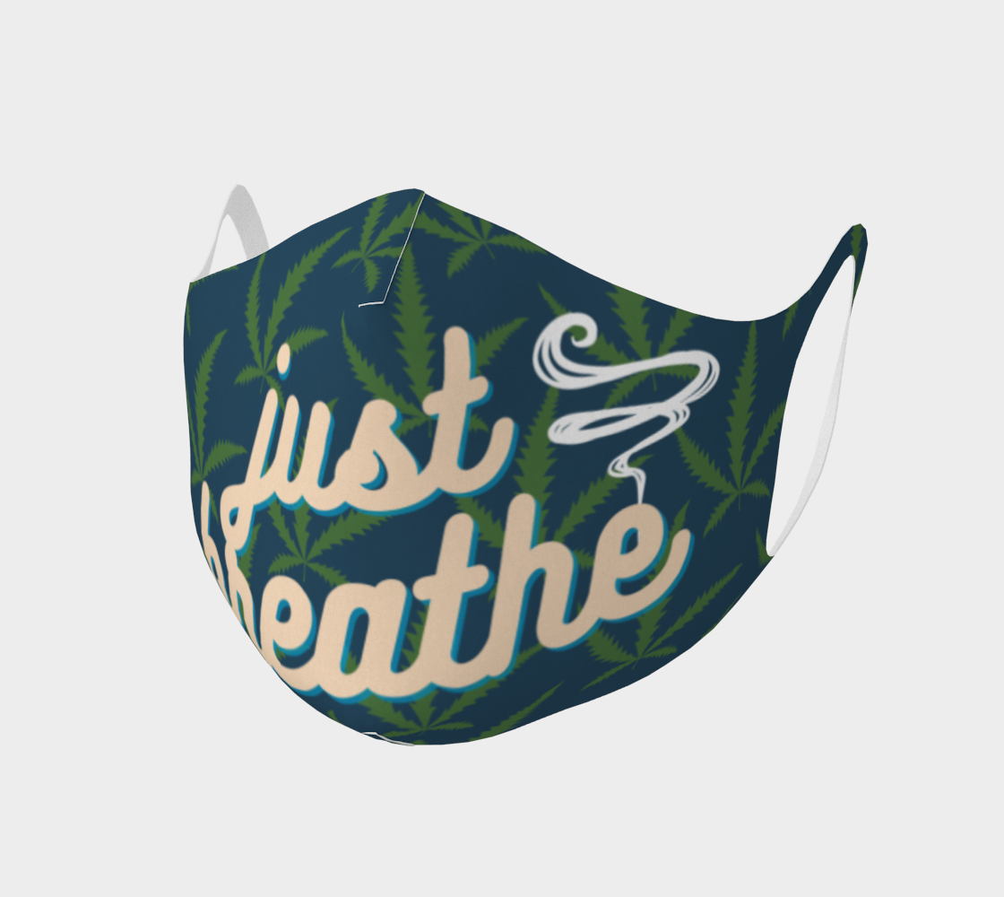 Just Breathe Marijuana Pot Leaf Stoner Washable Reusable Face Mask for Men preview #1
