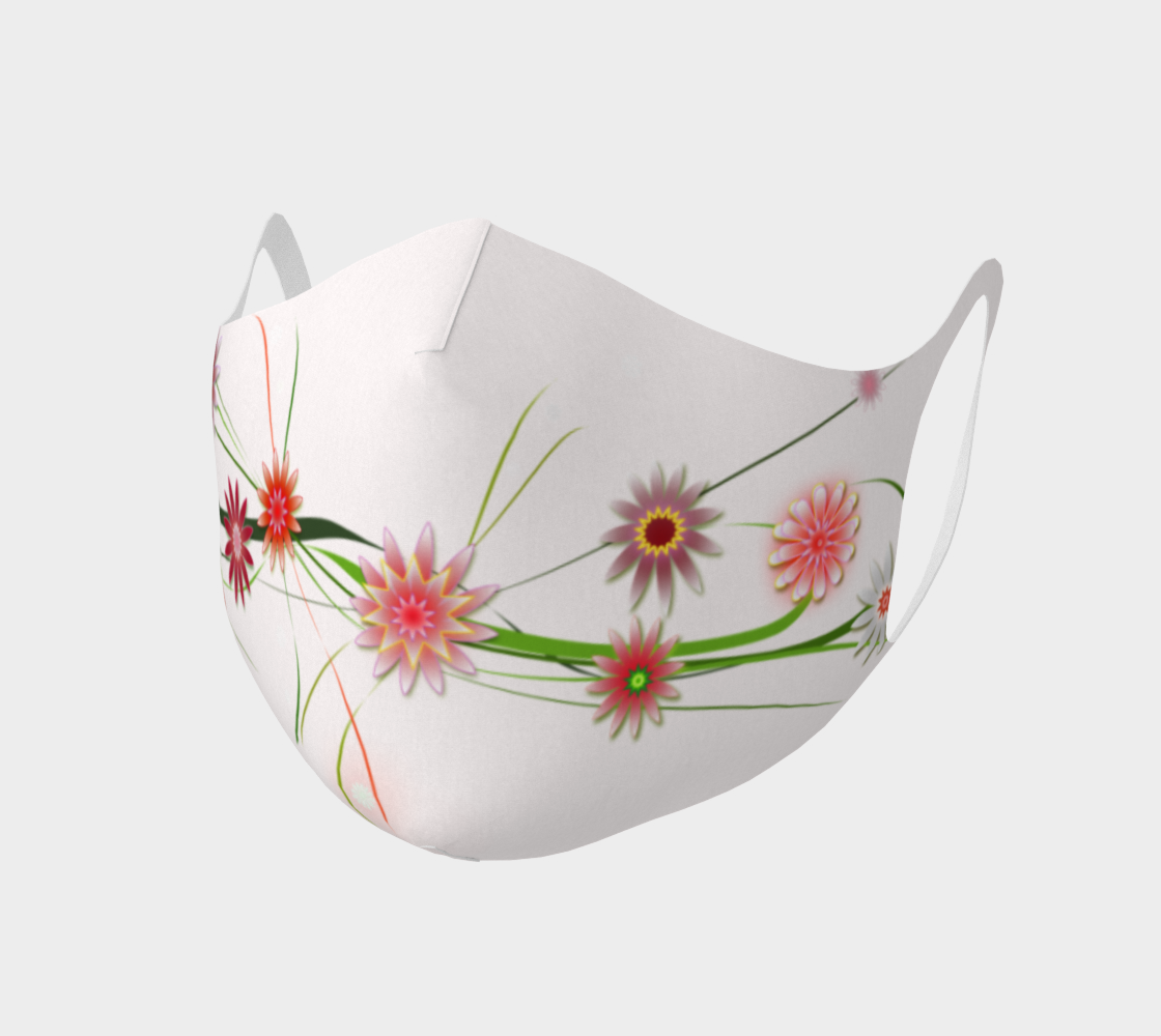 Face Mask - Flowers on white - MarjanNo preview