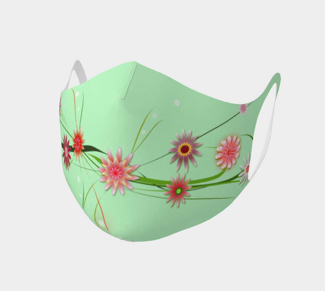 Face Mask - Flowers on green - MarjanNo preview