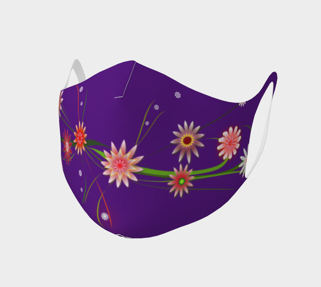 Face Mask - Flowers on Purple - MarjanNo preview
