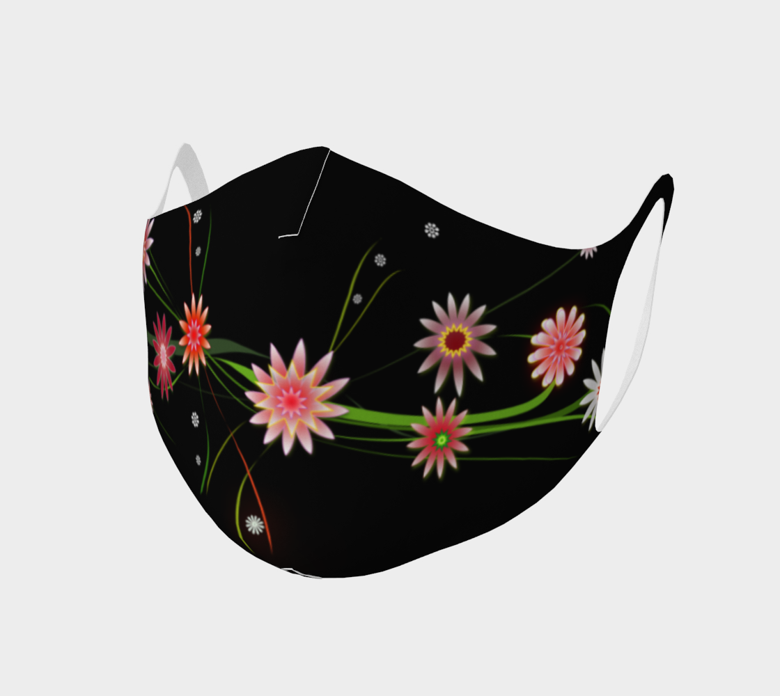 Face Mask - Flowers on Black - MarjanNo preview