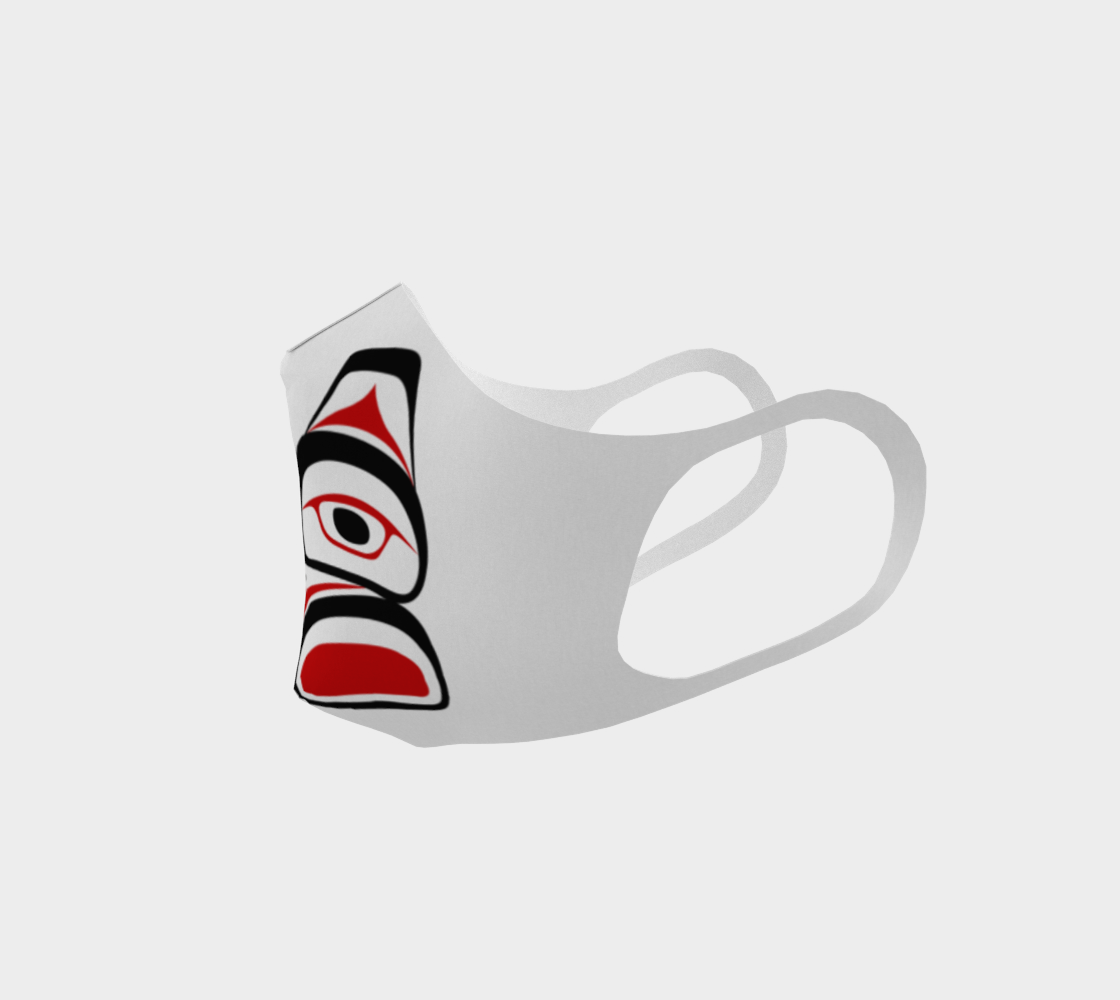 Traditional Tlingit Formline Northwest Art Double Knit Facemask on Red Background preview #2