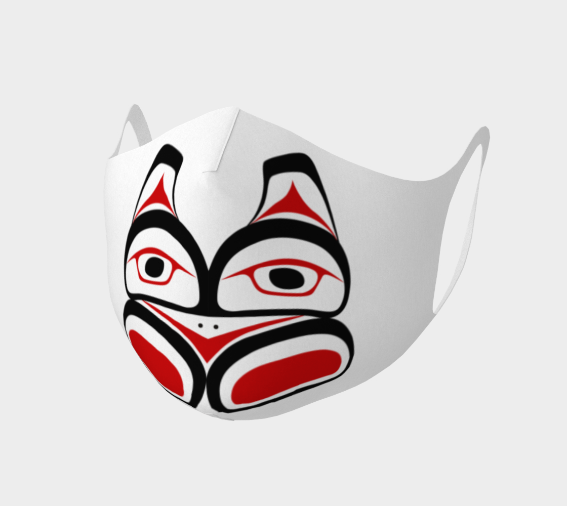 Traditional Tlingit Formline Northwest Art Double Knit Facemask on White Background preview #1