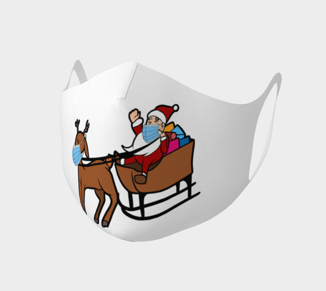 Aperçu de Santa Claus, Reindeer, & Quarantine Christmas DBL Knit Face Mask