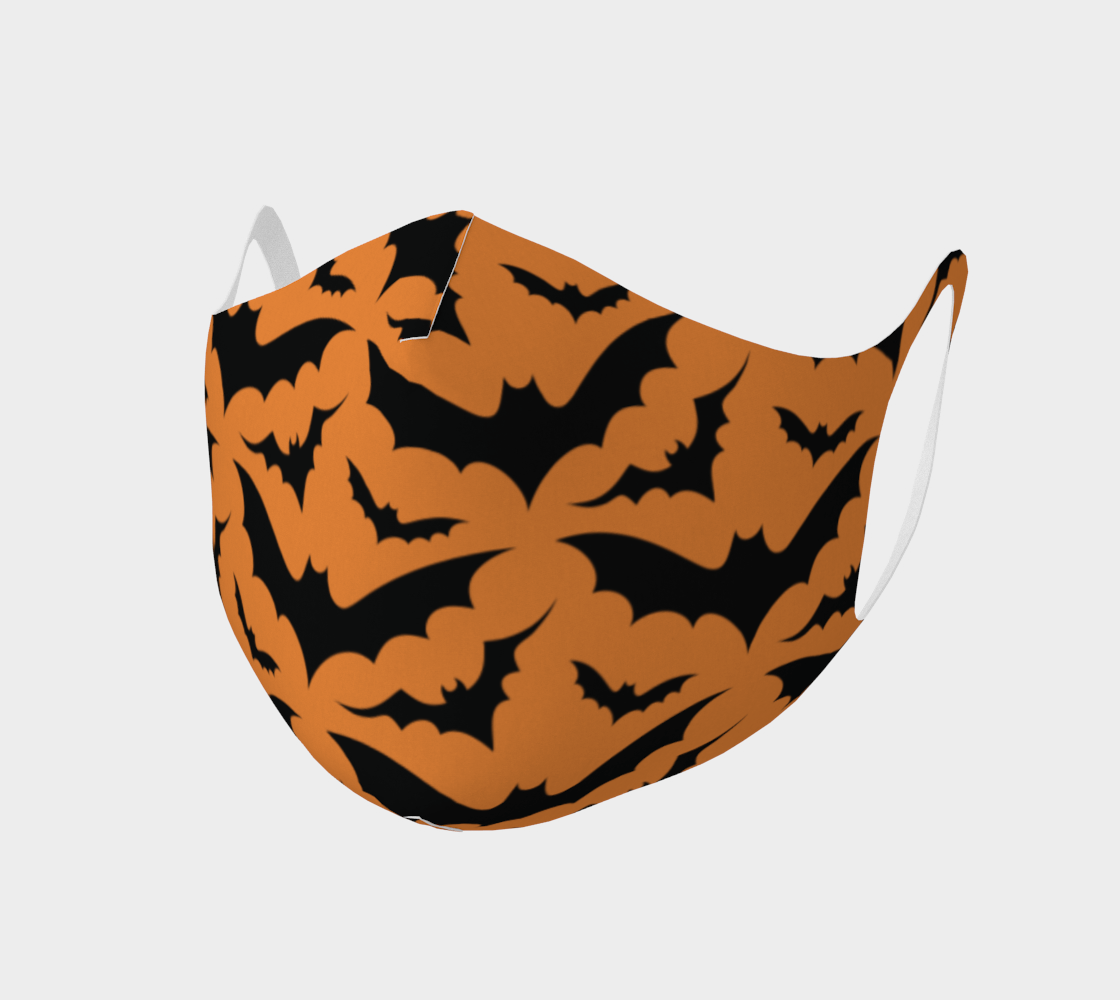 Orange Bats Double Knit Face Mask preview