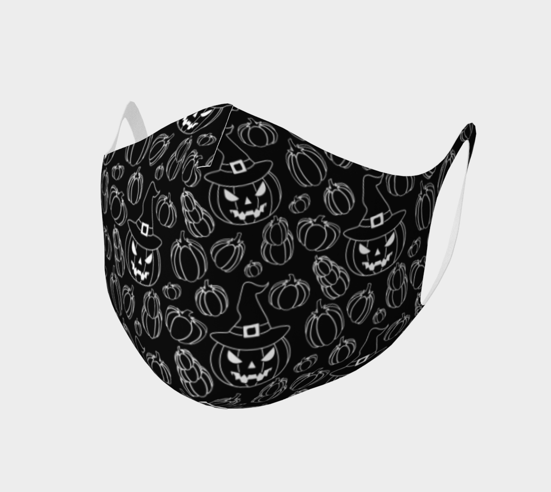 Black Pumpkin Queen Double Knit Face Mask preview