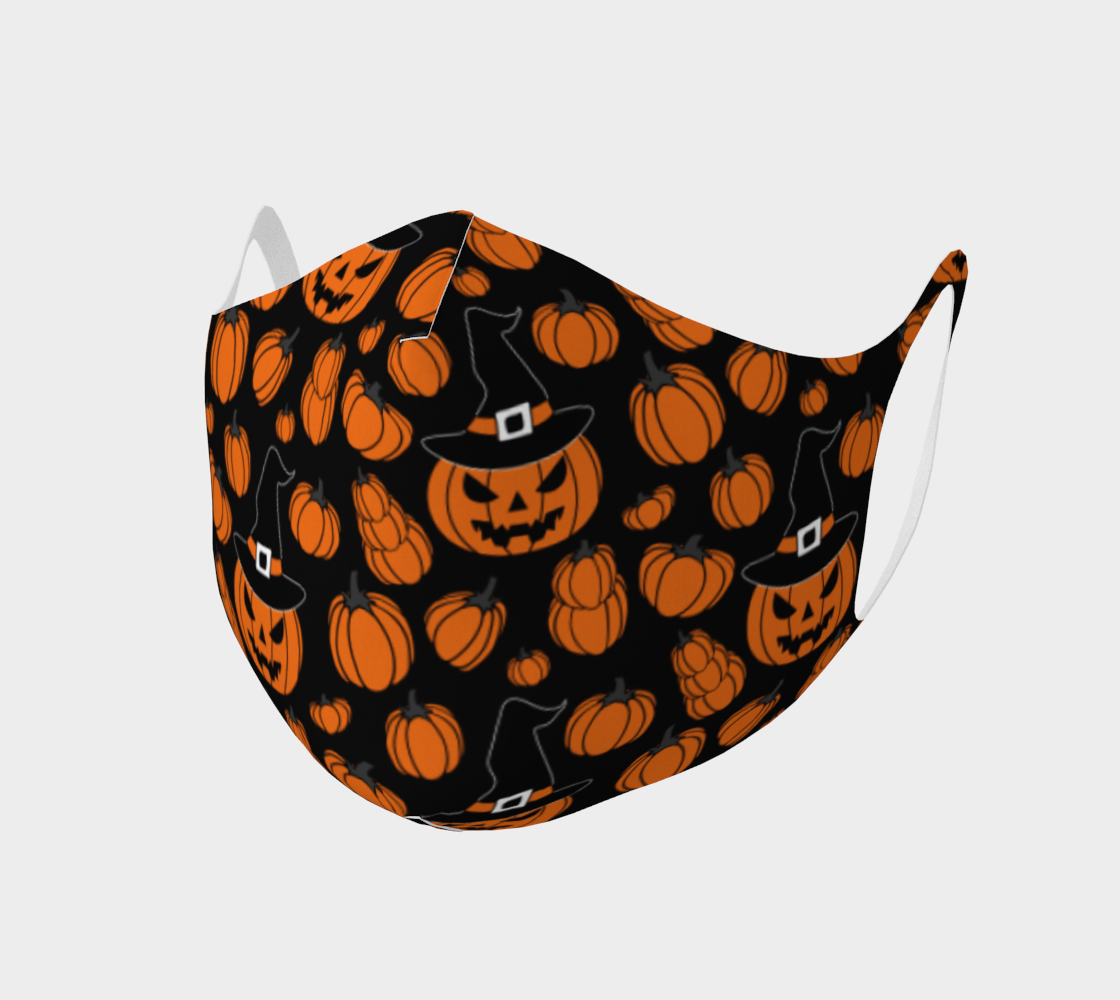 Orange Pumpkin Queen Double Knit Face Mask preview