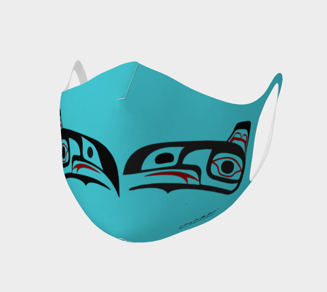 Northwest Art Tlingit Eagle Raven Polyester Facemask - Eagle Raven on Reverse preview