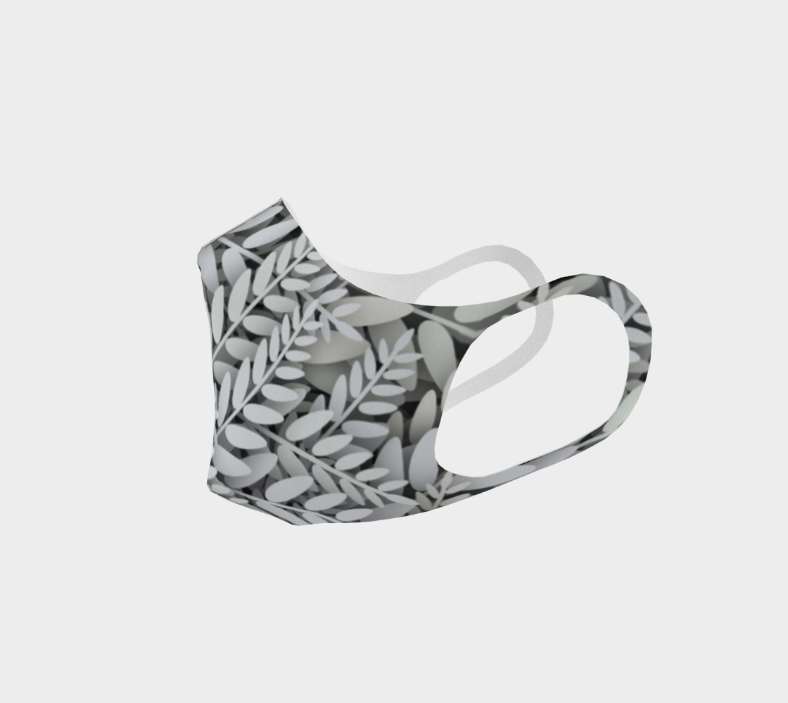 Face Mask Style 2 - Black and White Ferns preview #2