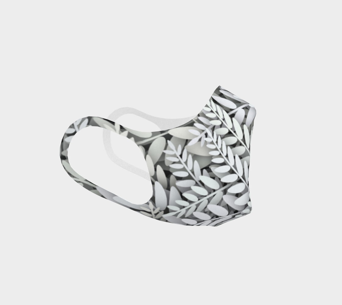 Face Mask Style 2 - Black and White Ferns preview #3