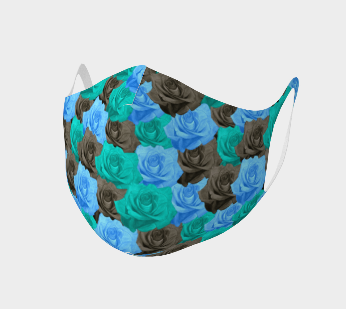 Aperçu de Blue Roses Double Knit Face Covering #1