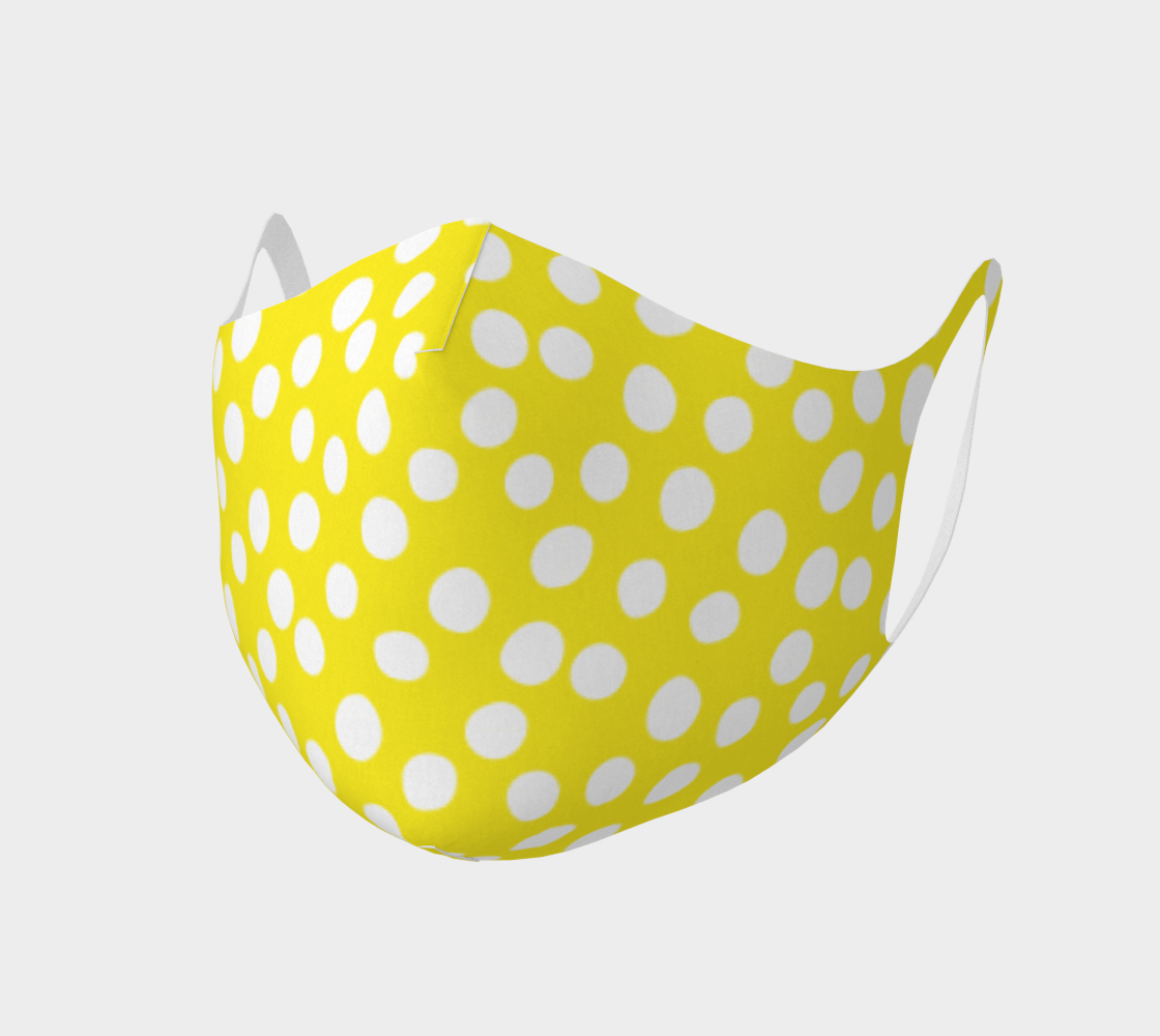 All About the Dots Double Knit Face Covering - Yellow Miniature #2