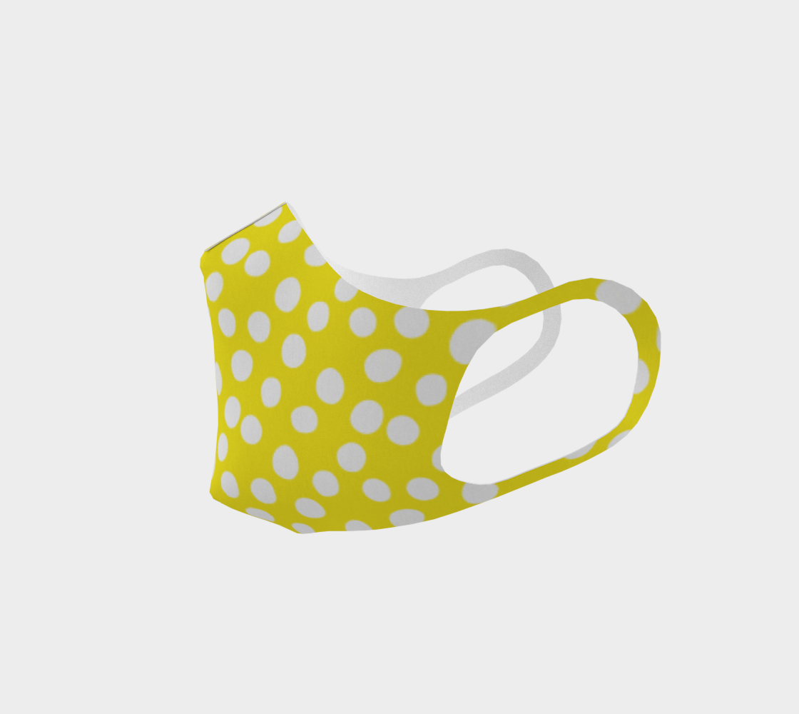 All About the Dots Double Knit Face Covering - Yellow Miniature #3