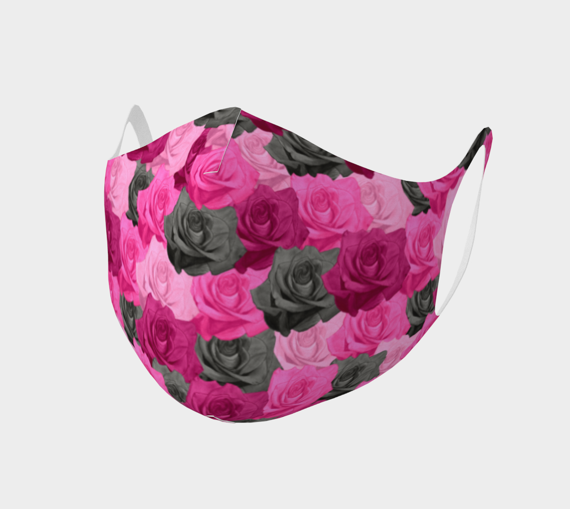 Aperçu de Pink Roses Double Knit Face Covering
