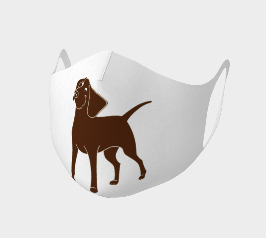 Labrador Retriever chocolate cartoon double knit face covering mask preview #1
