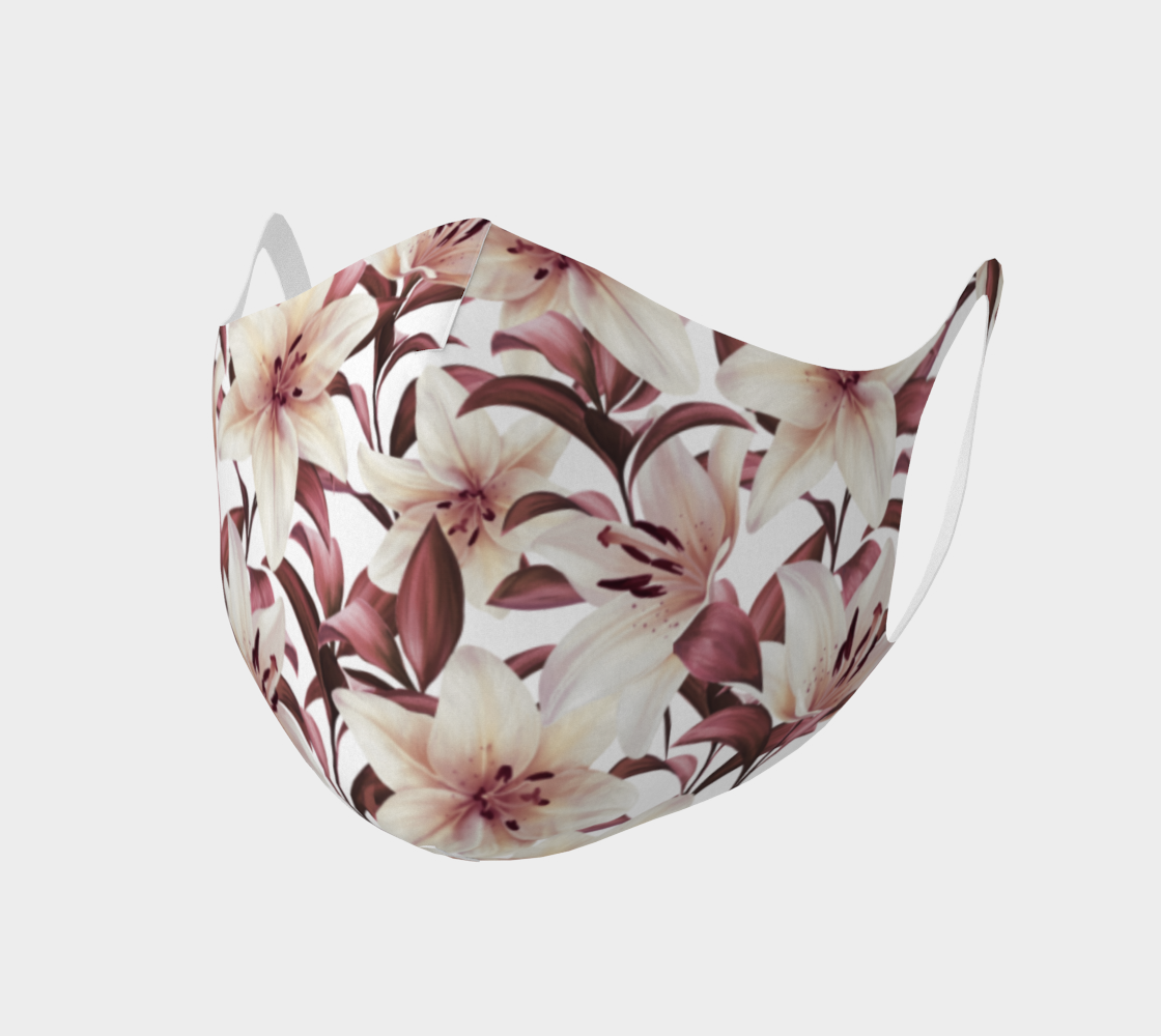 Lilies on white. Floral pattern preview