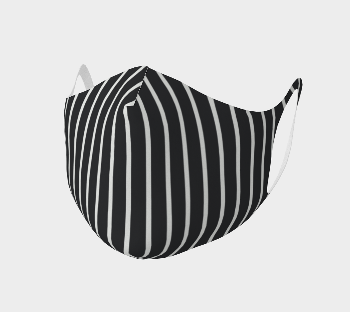 Pinstripe Double Knit Face Mask- Black/White (No Filter Pocket) preview