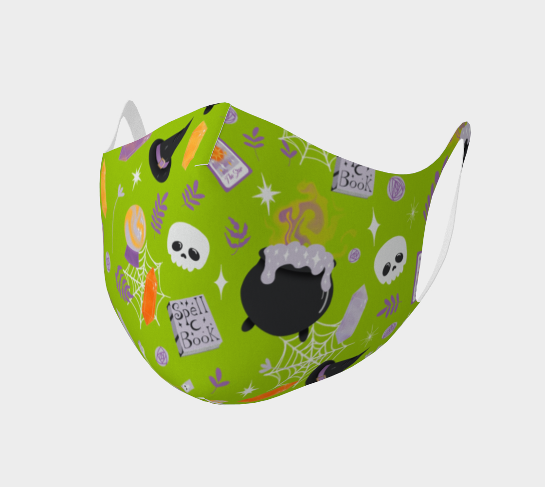 Witchy Vibes Double Knit Face Mask- Sour Apple (No Filter Pocket) aperçu