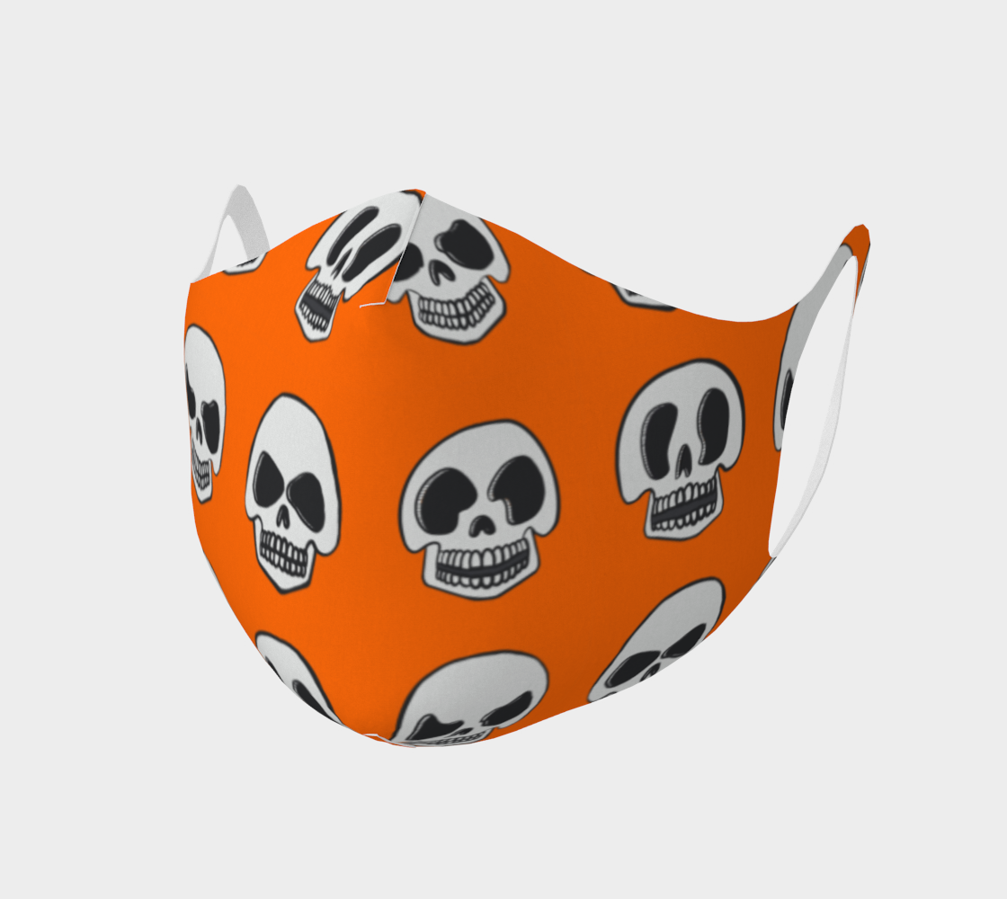 Skulls Double Knit Face Mask- Neon Orange (No Filter Pocket) aperçu