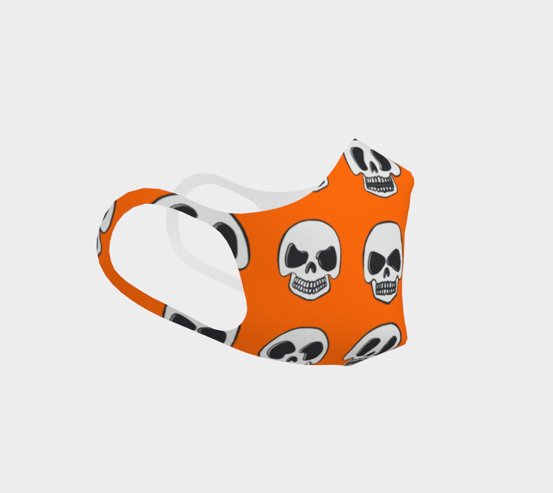 Skulls Double Knit Face Mask- Neon Orange (No Filter Pocket) Miniature #4