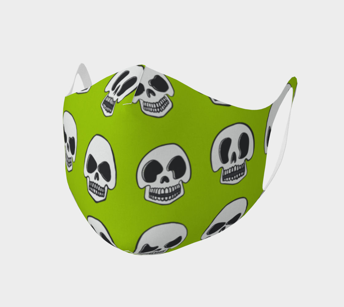 Aperçu 3D de Skulls Double Knit Face Mask- Sour Apple (No Filter Pocket)