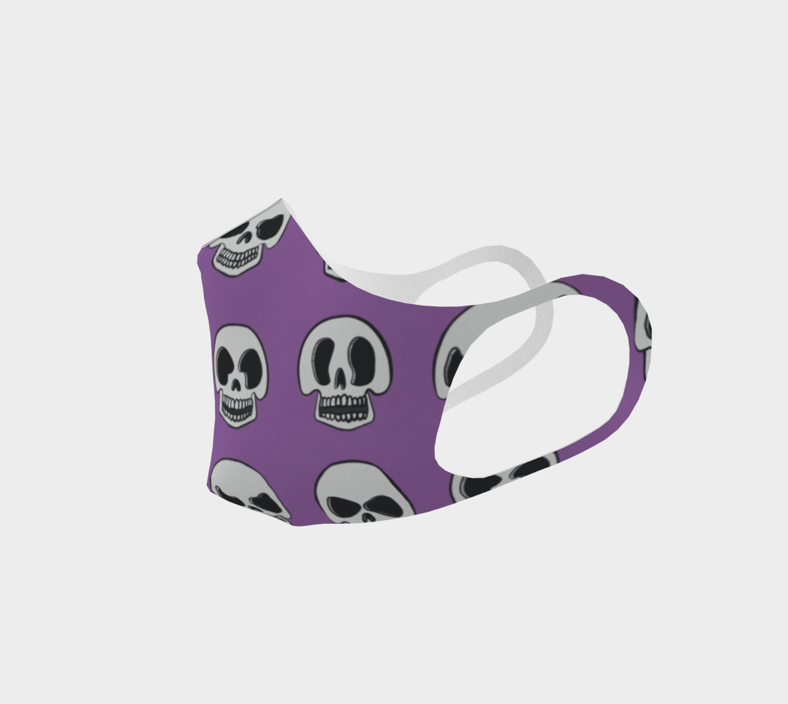 Aperçu de Skulls Double Knit Face Mask- Purple (No Filter Pocket) #2