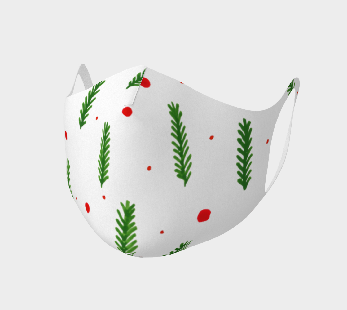 Aperçu de Christmas branches and berries face covering #1