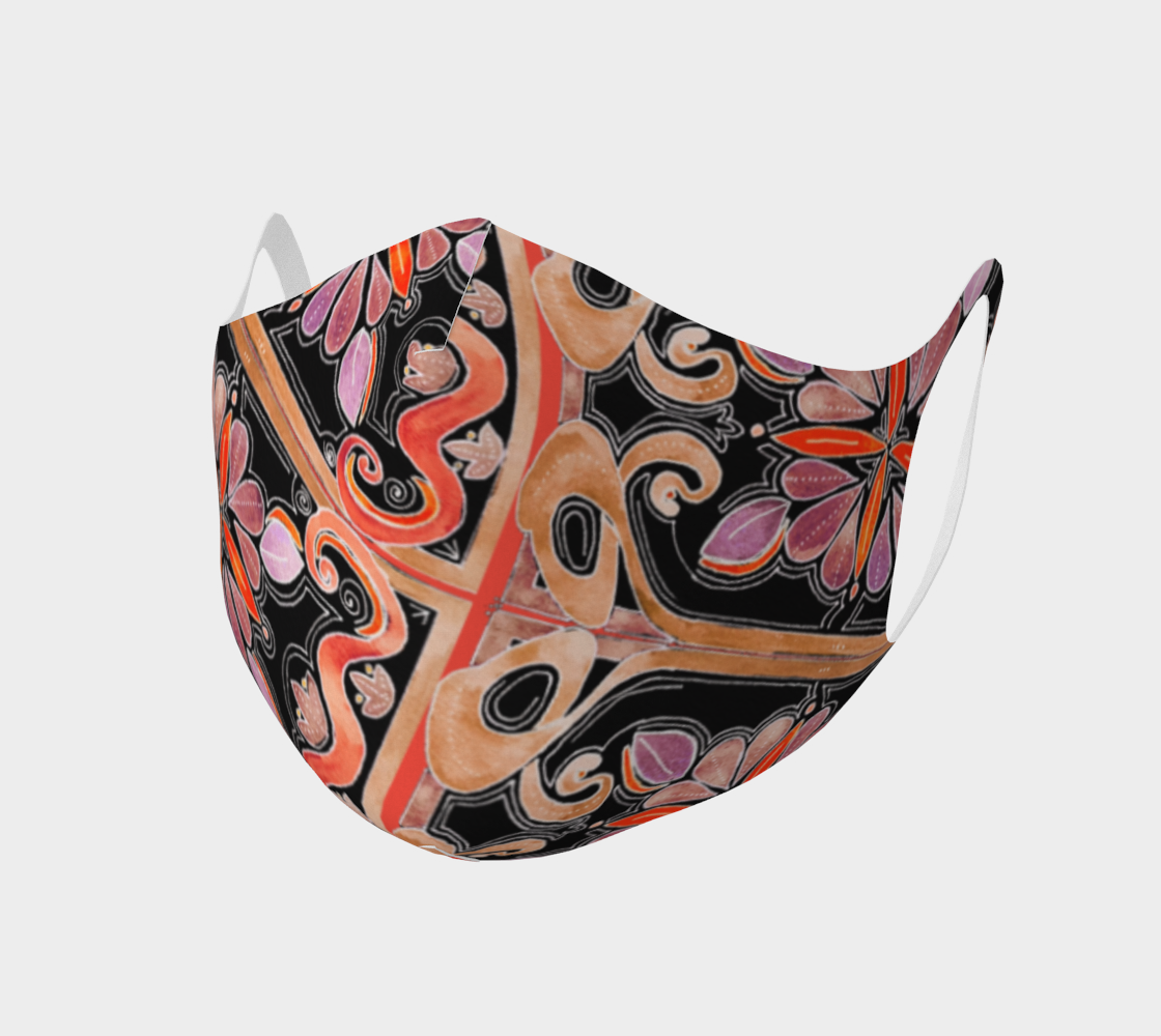 Orange Art Nouveau Double Knit Face Covering preview