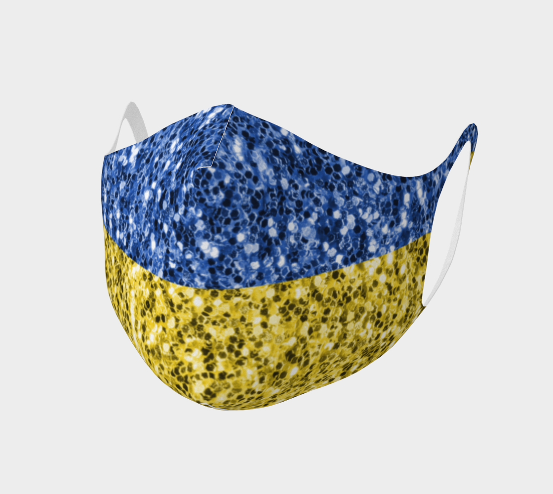 Blue yellow Ukraine flag glitter faux sparkles preview