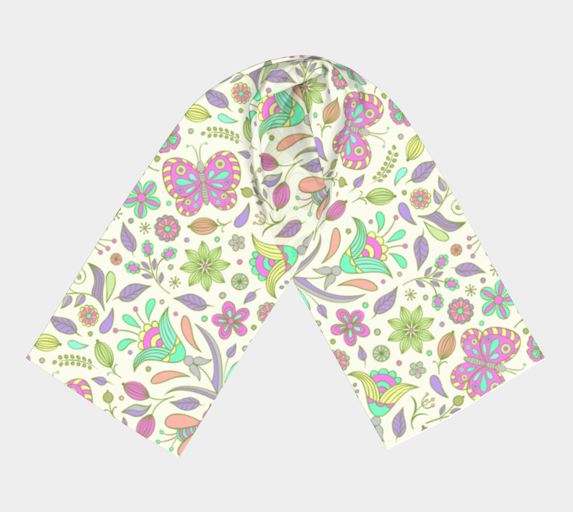Spring Garden Butterfly Long Scarf preview #3