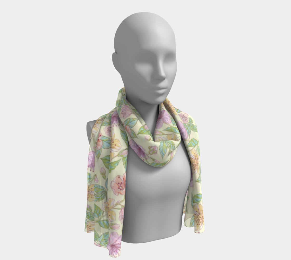Pink Floral Garden Long Scarf preview