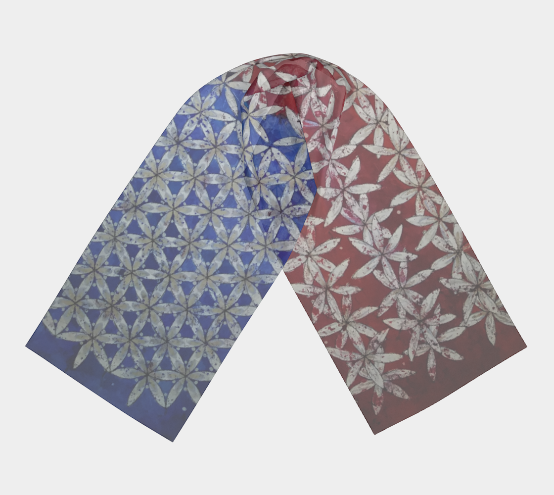 Make America Bloom Again - Flag Inspired Red White & Blue Flower of Life Scarf preview #3