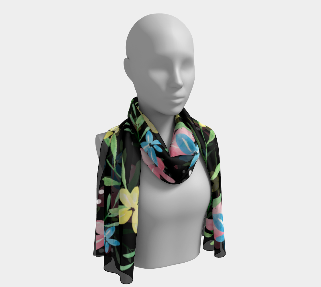 Floral Watercolor Long Scarf preview #1