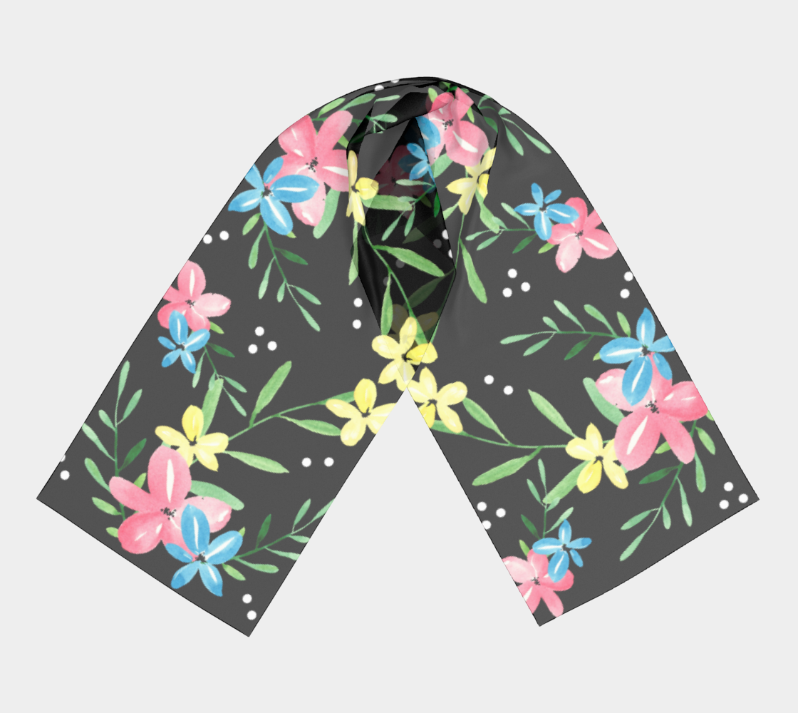 Floral Watercolor Long Scarf preview #3