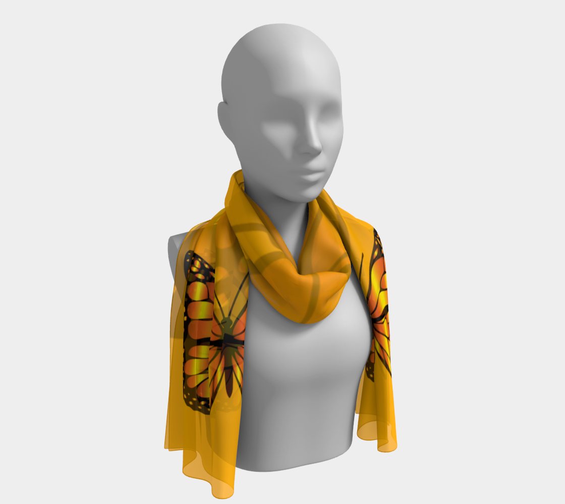 Monarch Butterfly Beauty Long Scarf 3D preview