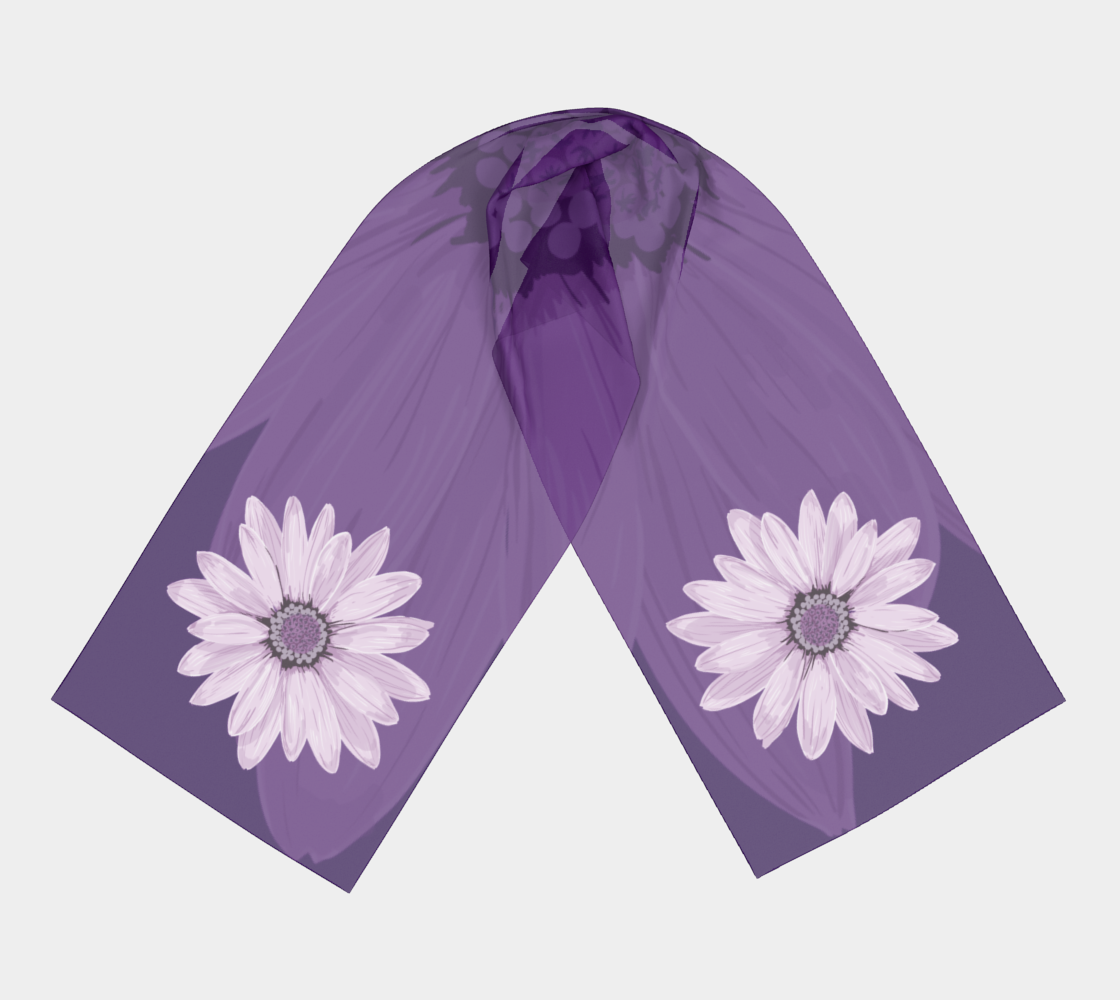 Purple Daisy Long Scarf preview #3