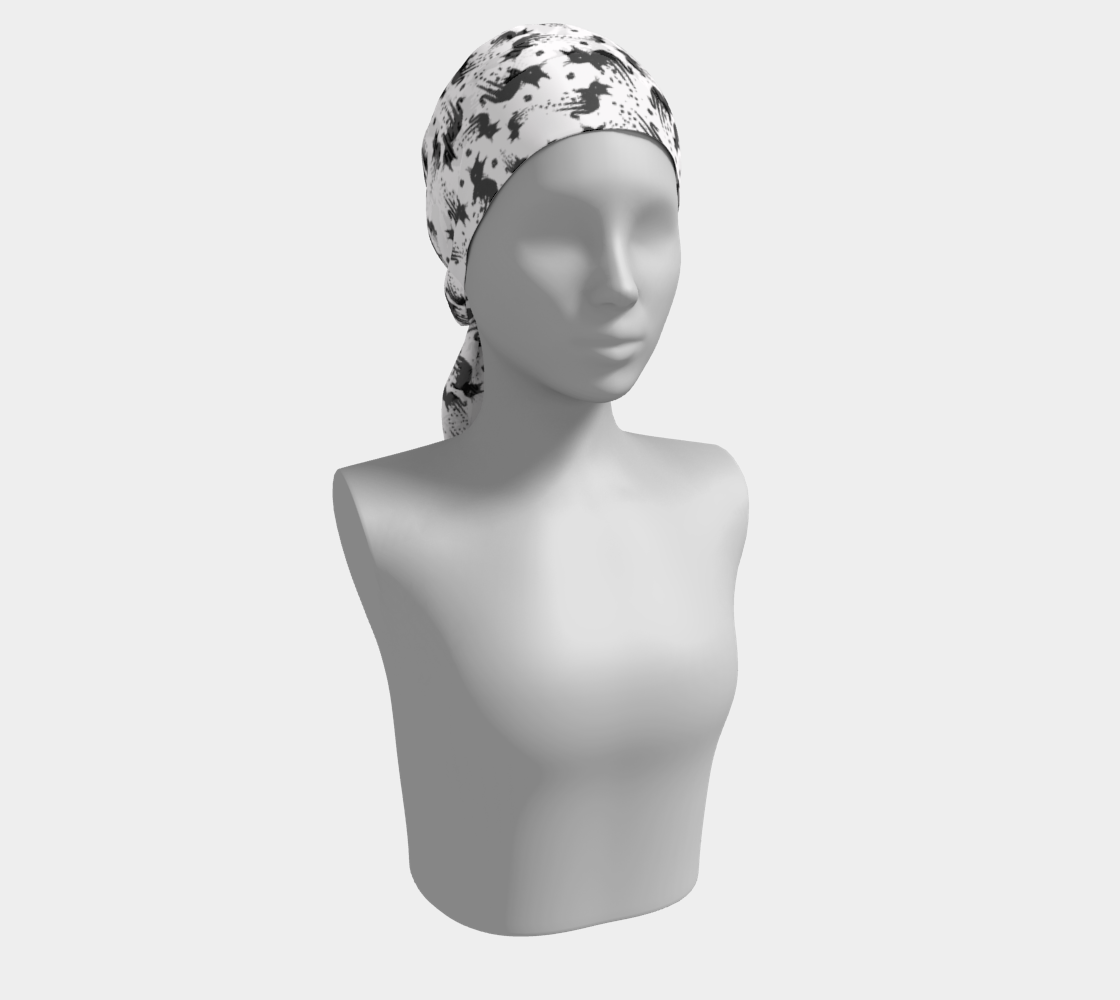 Black Drippy Cat White Scarf preview #2