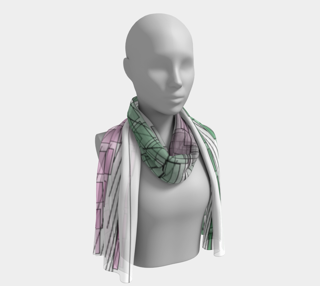 Green Red Ombre flow Long Scarf 1 preview