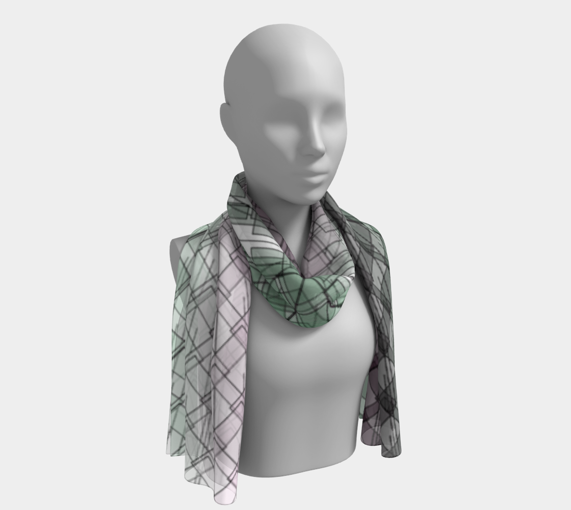 Green Red Ombre Diagonal Flow Long Scarf preview