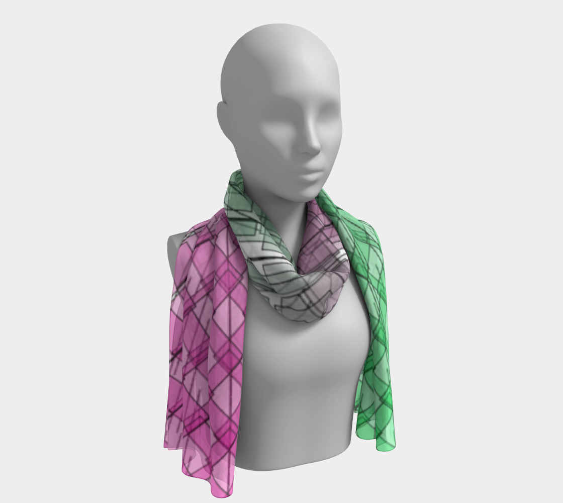 Green Red Ombre Diagonal Flow Long Scarf 2 preview
